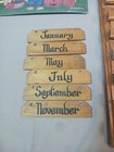 Vintage Hand Made Hand Wooden Perpetual Calendar Wall Hanging Customizable No 28