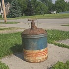 Iso-vis Vintage Motor Oil 5 Gallon Metal Advertising Can W  Spout   Handle
