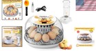 Egg Incubator For Hatching Chicks  Automatic Egg Turner Holds 12 Eggs  Smart    
