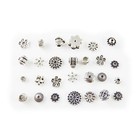 Lot Of 100 Vintage Silver Flower Beads Bails Connectors Assorted Jewelry Craft