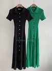 Sandro Stretch Slim Slim Single-breasted Knitted Long Dress Womens