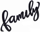 Family Word Art Sign Home Kitchen Decor Wall Hanging Cursive Script Typography