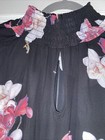 Venus Plus Size 24 Tie Front Long Sleeve Black Red Floral High Neck Dress Blouse