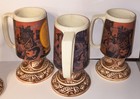 Vintage Schlitz Beer Stein    chicago Fire 1871    7    X 2-1 2    Set Of 6