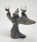 Spoontiques Pewter Wizard With 2 Crystal Balls Cmr588 Vintage 1980s Collectible