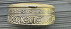 Small Oval Onyx Top Ornately Decorated Pill Box Trinket Jewellery Box