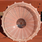 Antique Rose Pink Art Deco Mcm Frosted Glass Sunflower Ceiling Light Shade 14 