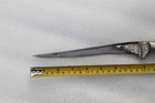 Vintage Indo-persian  Mughal Silver Inlaid Kard Dagger Damascus Steel Knife Wood