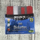 Sony 2hd 3 5    Diskettes 1 44mb 5 Colors 25 Pack Ibm Formatted Micro Floppy New