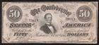        T-66 1864  50 Confederate Currency Civil War Note Fifty Dollars 73813