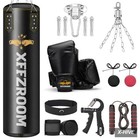 4ft Heavy Punching Bag Set With Gloves   Wraps For Mma Kickboxing Home Use