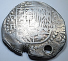 1605-1612 P-r Spanish Bolivia 8 Reales Genuine 1600 s Colonial Pirate Cob Coin