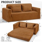 78  Loveseat Boneless Couch 4-in-1 Convertible Sofa Bed Plush Fur Folding Futon