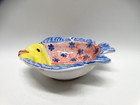Multicolor Fish Shaped Small Decorative Bowl With Flower And Swirl Design Italy