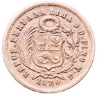 Peru Lima 1870 Y j  1 Dinero Silver Coin  900 Km    190