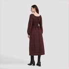 Women s Long Sleeve Midi A-line Dress - Universal Thread Rosewood Brown Plaid