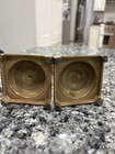 Vintage Set Of 2 Matching Solid Brass Square Footed Candle Sticks 5    Tall Sender