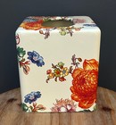Mackenzie-childs White Flower Market Enamel Tissue Box Cover - So Pretty 