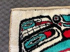 Vintage Latch Hook Rug Northwestern Native American Indian Tapestry Wall Art Mcm