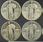 Lot Of  8  Eight 1927-d Standing Liberty Silver Quarters    See Photos 