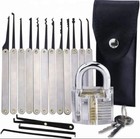 1set Lock Picking Kit Tubular Lock Picking Training Set Waterproof Metal 15-pcs