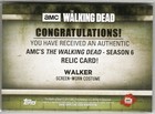 2017 Topps The Walking Dead Season 6 Walker Screen Worn Wardrobe Relic 