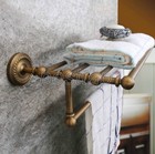 Antique Brass Bathroom Accessory Towel Rail Holder Storage Rack Shelf Bar Sba087