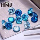 300pcs 0 8   15mm Round Cut Aqua Blue Loose Cubic Zirconia 5a Cz Stone Birthstone