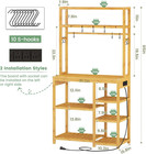 Bakers Rack With Power Outlets  8-tier Microwave Stand  Kitchen Utility Storage 