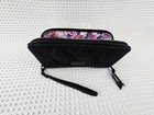 Vera Bradley Wallet Zip Around Quilted Black 8 X 4 5    Floral Inside