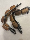 4 Authentic Used Fishing Floats On Rope W  Netting Nautical Decor