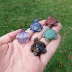 Mini Crystal Sea Turtle Figurine 1  - Carved Stone Animal Totem - Turtle Gift
