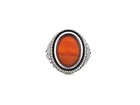 Carnelian Man s Ring Sz 11 75 Sterling Silver Black Spinel New Milgrain Channels
