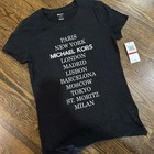 Michael Kors Beaches Tee In Black Size Xs