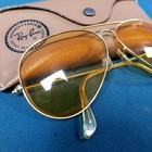 Vtg 1970s B l Ray Ban Outdoorsman Ambermatic Aviator Sunglasses 62-14 W case