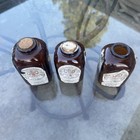 3 Levi Garrett   Sons Tobacco Scotch Rappee Snuff Brown Glass Bottles Vintage