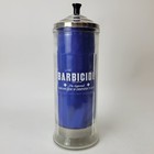 Vintage Kings Reasearch Barbicide Glass Germicide   Disinfectant Soaking Jar