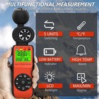 Digital Handheld Anemometer Wbgt Alarm Wind Speed Meter Temp Humidity 0 3-30m s