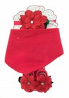 Angel Face Baby Girl Headband Bib Booties Set Red Floral Infant Gift New