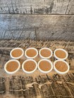 Mid Century White Coasters Set Of 8 With Wire Holder Vintage Home Decor 