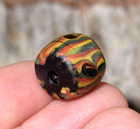 Antique Venetian Lampwork Semi Feathered Italian Stripe Eye Bead  African Trade