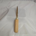 Vtg Mcm Letter Opener - Wood Handle With Gold Tone Metal Blade