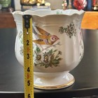 Vintage Lenwile  outdoor Lovers  Hand Painted Bird Planter Cachepot Ardalt Japan