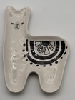 Llama Alpaca White Black Trinket Dish Jewelry Tray Ceramic Kawaii Minimalist