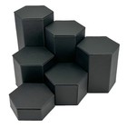 6 Pc Black Velour Hexagon Jewelry Display Risers Showcase Stand Set Decor