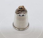 Vintage Sterling Silver Novelty Mouse   Cheese Thimble Hallmarked London 1985
