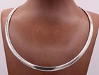 6mm Italian Reversible Omega Chain Necklace 14k Yellow Gold-plated Silver 925