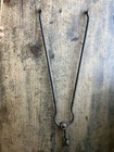 Antique 18th C 19th C Wrought Iron Brass Finial Colonial American Ember Tongs