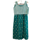 Nazila Couture Size M l Teal Floral Sequin Crop Blouse   Wide Leg Pant Set Nwot