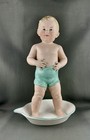 Antique Gebruder Heubach Figurine  Boy Standing In Tub  11 5    H